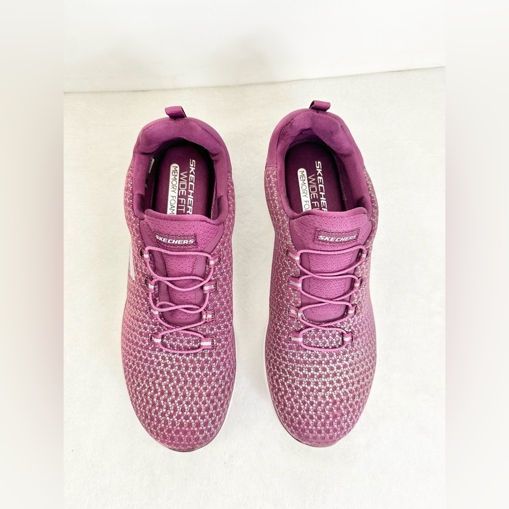 Skechers Summits Washable Mesh Bungee Sneakers Glowing Iris Size 9.5 Wide Fit - Picture 2 of 8